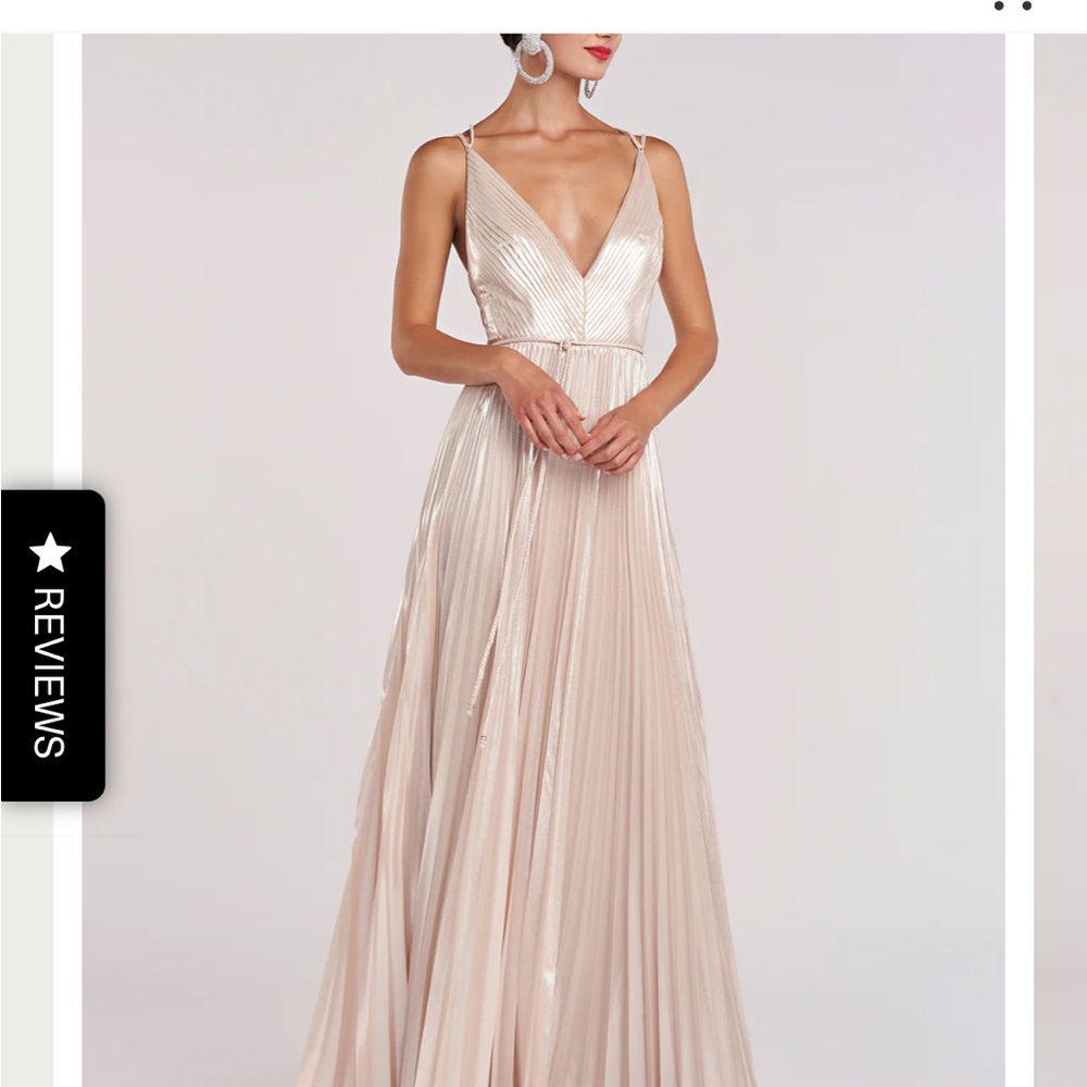 HALSTON gorgeous metallic sliver dress